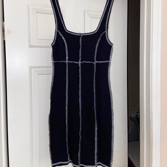 Urban x Tilt black mini dress white outside inseams cute grunge bodycon skirt - Picture 8 of 11